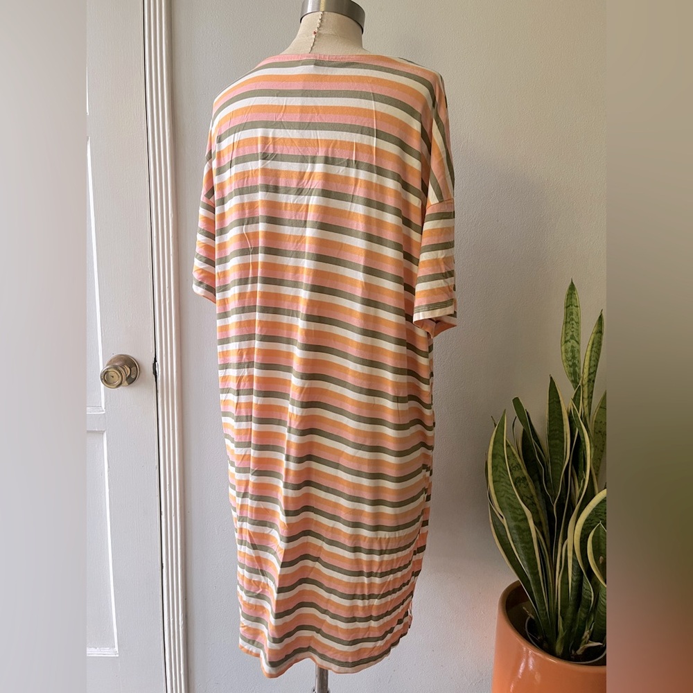 ON• Striped Sunday Sleep Dress• Sz XL Tall - Picture 4 of 6